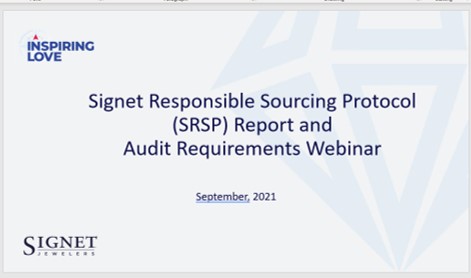Signet Responsible Sourcing Protocol (SRSP) Compliance Reporting webinar